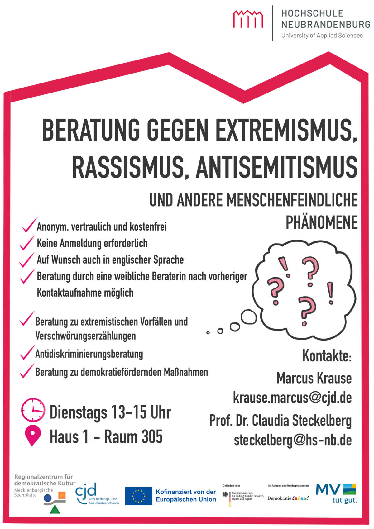 Beratungsangebot zu Extremismus an der Hochschule